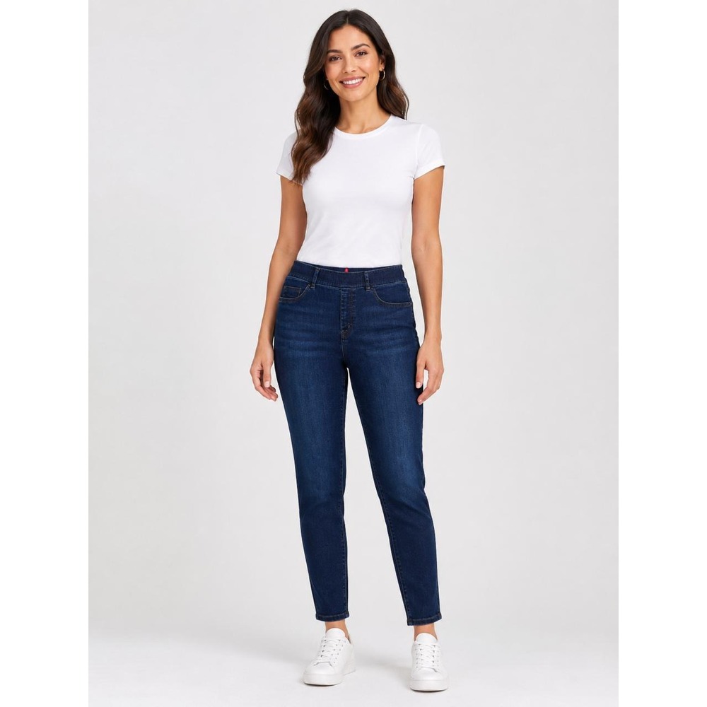 SPANX Women's Skinny Jeans LARGE Petite‎ Stretch Shaping Pull On Denim 20342Q